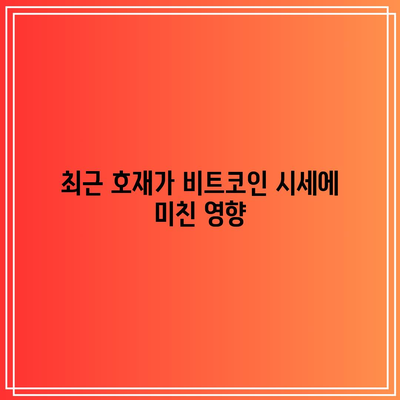 비트코인 시세 분석: 호재 및 악재 영향 분석