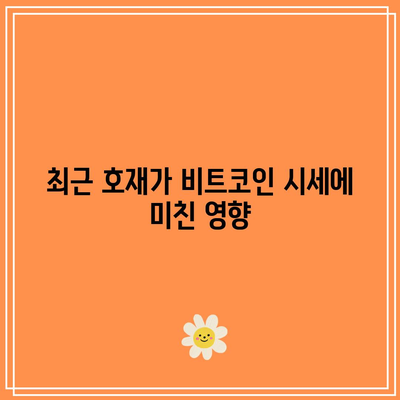 비트코인 시세 영향 요인 분석: 호재와 악재